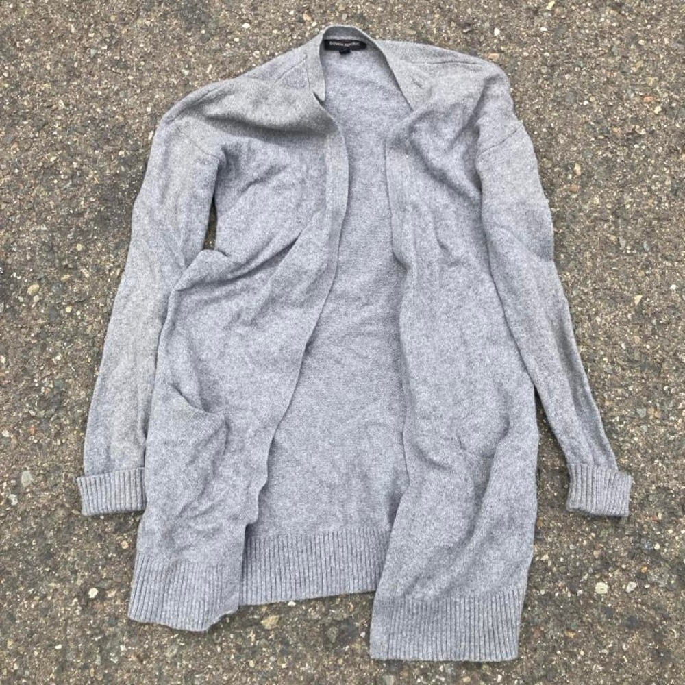 Banana Republic gray cotton cardigan minimalist XS